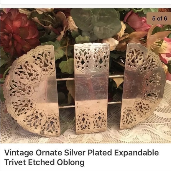 Dining Vintage Silver Plate Expandable Trivet Poshmark